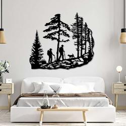 mountain hiking metal sign pine trees sign trekking couple gift home outdoor decor 3
