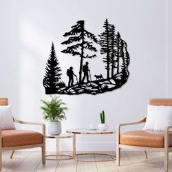 mountain hiking metal sign pine trees sign trekking couple gift home outdoor decor 4