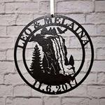 mountain waterfall national park personalized metal sign nature forest 0