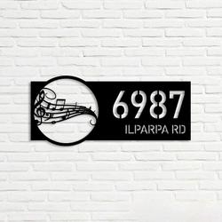 music note house number address sign music studio business custom metal signs 1
