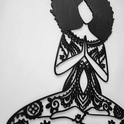 namaste afro girl metal wall art laser cut metal sign yoga room decor gift for women 2