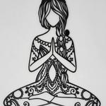 namaste girl metal wall art laser cut metal sign yoga room decor gift for women 0