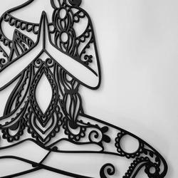 namaste girl metal wall art laser cut metal sign yoga room decor gift for women 1