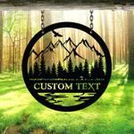 nature mountain forest hill and trees cabin custom metal signs 0