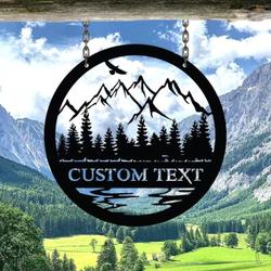 nature mountain forest hill and trees cabin custom metal signs 1