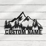 nature mountain forest metal art personalized metal name sign hiking decor camper decoration 0