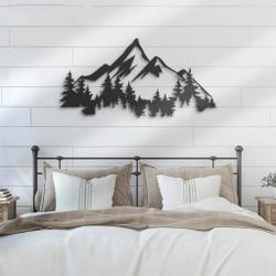 nature mountain forest metal wall art laser cut metal signs hiking camper sign home decoration 1