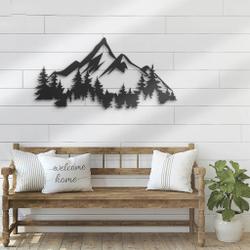 nature mountain forest metal wall art laser cut metal signs hiking camper sign home decoration 2