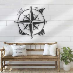 nautical compass metal sign coordinates sign compass rose decoration camper hiker climber gifts home decor housewarming birthday gifts 2