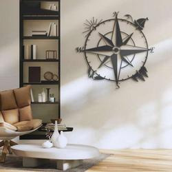 nautical compass metal sign coordinates sign compass rose decoration camper hiker climber gifts home decor housewarming birthday gifts 3