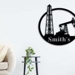 oil field hanger oil rig derrickhand personalized metal sign 0
