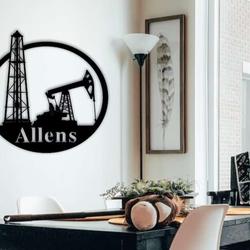 oil field hanger oil rig derrickhand personalized metal sign 1