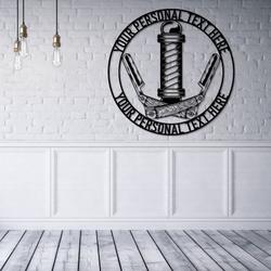 old school baber barber pole shop business custom metal signs 2