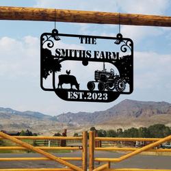 outdoor welcome farmhouse cow chicken tractor custom metal signs gift for farmer 1