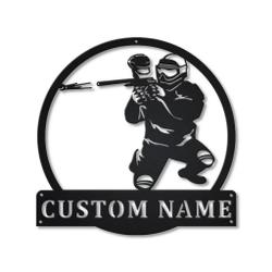 Paintball Metal Wall Art Personalized Metal Name Signs Home Decor Sport Lovers Gifts