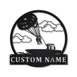 Paragliding Metal Wall Art Personalized Metal Name Signs Home Decor Sport Lovers Gifts