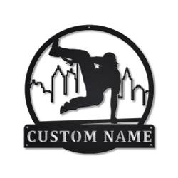 Parkour Metal Wall Art Personalized Metal Name Signs Outdoor Home Decor Sport Lovers Gifts