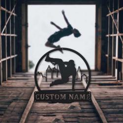 parkour metal sign personalized metal name signs outdoor home decor sport lovers gifts 1