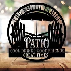 Patio Metal Wall Art Customized Family Name Patio Decor Backyard Lovable Sunset Beach Outdoor Sign