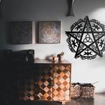 pentegram triple moon metal wall art laser cut metal sign gothic satan symbol art decor 0