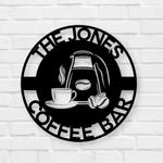 personaized coffee bar signs last name sign kitchen decoration 0