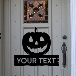 Personalied Halloween Pumpkin Jack O’Lantern Metal Wall Art Custom Family Name Welcome Sign Halloween Decor Home
