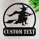 personalied witchy happy halloween metal sign custom family name welcome sign halloween decor home 0