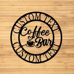 personalised coffee bar sign metal coffee bar wall hanging home decor custom coffee sign cafe shop decor 2