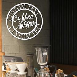 personalised coffee bar sign metal coffee bar wall hanging home decor custom coffee sign cafe shop decor 3