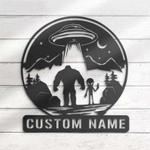 personalize bigfoot ailen ufo metal sign sasquatch name sign bigfoot sign home decor birthday gift 0