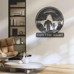 personalize bigfoot ailen ufo metal sign sasquatch name sign bigfoot sign home decor birthday gift 3