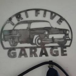 personalized 1955s tri five car garage metal name sign home decor gift for truck drivers 1