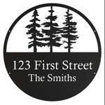personalized 3 trees address sign house number plaque custom metal sign 0