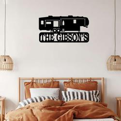 personalized 5th wheel sign camper sign camping gifts rv custom metal sign outdoor home decor gifts for him gifts for her 1