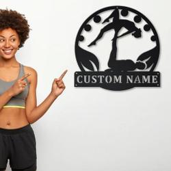 personalized acroyoga metal sign yoga studio decoration gift for acroyoga lover 1