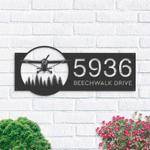 personalized airplane pilot address sign house number plaque custom metal sign 0