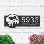 personalized airplane plane pilot address sign house number plaque custom metal sign 0