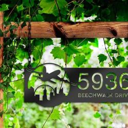 personalized airplane plane pilot address sign house number plaque custom metal sign 2