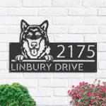 personalized alaskan malamute dog cute puppy address sign house number plaque custom metal sign 0