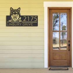 personalized alaskan malamute dog cute puppy address sign house number plaque custom metal sign 2