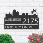 personalized albuquerque city skyline metal address sign house number plaque realtor closing gift custom metal sign 0