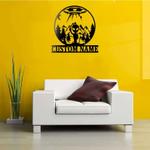 personalized alien ufo under the moon peace sign mountain area 51 custom metal sign 0