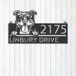personalized american bully dog cute puppy address sign house number plaque custom metal sign 0