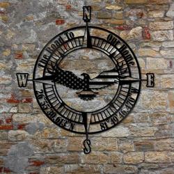 personalized american eagle sign compass independence day veteran day patriotic decor custom metal sign housewarming gift wedding gift 7