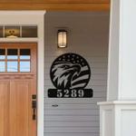 personalized american flag last name eagle address sign independence day veteran day patriotic decor custom metal sign 0