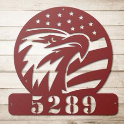 personalized american flag last name eagle address sign independence day veteran day patriotic decor custom metal sign 1