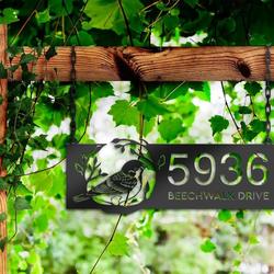 personalized american robin bird address sign custom metal signs 2