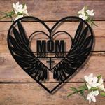 personalized angel wings cross memorial sign sympathy gift loss of mother granny custom metal sign 0