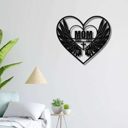 personalized angel wings cross memorial sign sympathy gift loss of mother granny custom metal sign 1