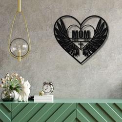 personalized angel wings cross memorial sign sympathy gift loss of mother granny custom metal sign 2